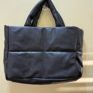 Elegant Black Quilted Tote Bag